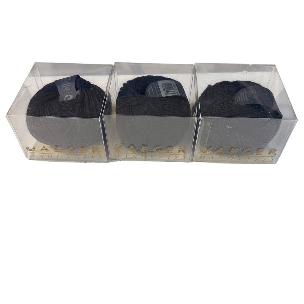 Jaeger Cashmere 4 Ply 25g - Lot of 3 Skeins With Packaging New Vintage Dark Blue